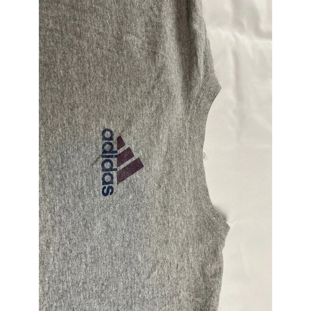 Adidas Long Sleeve T-Shirt Mens XL Gray Excellent Vintage Graphic Made in USA